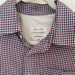 Rag & Bone Men's Checkered Shirt - Red and Blue